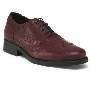 Burgundy Leather Oxfords for Women